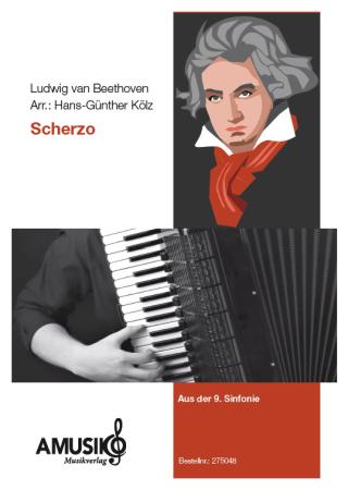 Scherzo, Ludwig van Beethoven, Hans-Günther Kölz, Akkordeon-Orchester, mittelschwer-schwer, 9. Sinfonie, Akkordeon Noten
