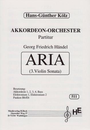 Aria (Violin Sonata Nr. 3), Georg Friedrich Händel, Hans-Günther Kölz, Akkordeon-Orchester, leicht-mittelschwer, Akkordeon Noten