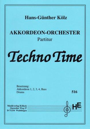Techno Time, Hans-Günther Kölz, Akkordeonorchester, Originalkomposition, Spielstück, leicht, Originalmusik, Akkordeon Noten, erste Orchesterstücke