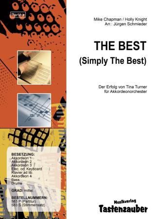 The Best (Simply The Best), Tina Turner, Mike Chapman, Holly Knight Jürgen Schmieder, Akkordeonorchester, mittelschwer, Megahit, Hit, Nummer 1, Akkordeon Noten