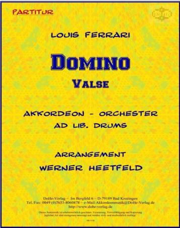 Domino, Louis Ferrari, Werner Heetfeld, Akkordeon-Orchester, Valse brillante, Walzer, mittelschwer, Akkordeon Noten, Cover