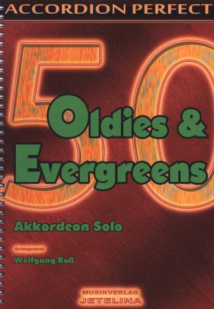 50 Oldies & Evergreens, Wolfgang Ruß, Akkordeon Solo, Standardbass MII, Spielheft, Soloband, Songbook, mittelschwer, Akkordeon Noten