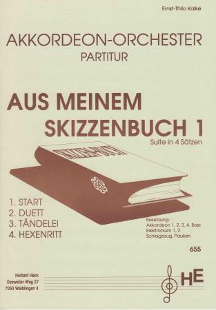Aus meinem Skizzenbuch I, Ernst-Thilo Kalke, Akkordeonorchester, Suite in 4 Sätzen, mittel-schwer, Oberstufe, Wertungsstück, Akkordeon Noten
