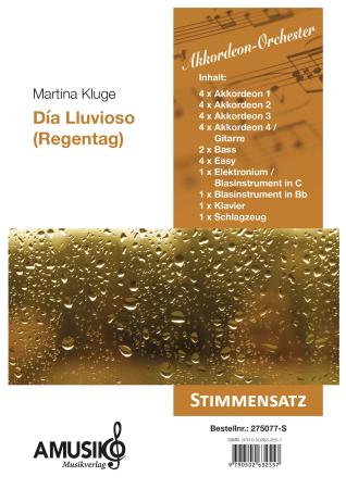 Día Lluvioso (Regentag), Martina Kluge, Akkordeon-Orchester, Akkordeon-Ensemble, Tango, Easy-Stimme, mittelschwer, Akkordeon Noten, Stimmensatzdeckblatt