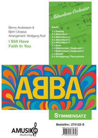 Preview: I Still Have Faith In You | ABBA Preview: I Still Have Faith In You, ABBA, Benny Andersson, Björn Ulvaeus, Wolfgang Ruß-Plötz, Akkordeon-Orchester, Ballade, mittelschwer, Akkordeon Noten, Stimmensatzdeckblatt