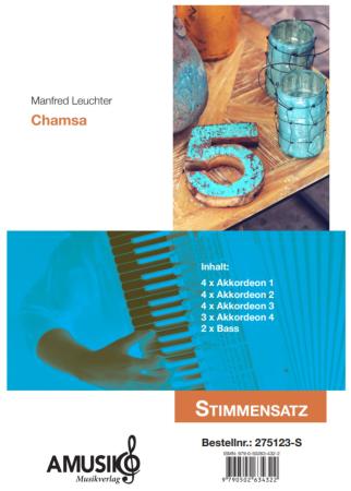 Preview: Chamsa | Manfred Leuchter Preview: Chamsa, Manfred Leuchter, Akkordeon-Orchester, Akkordeon-Ensemble, 5 Miniaturen, 5 Sätze, Orient, mittelschwer-schwer, Originalkomposition, Orchesternoten, Musiknoten, Akkordeon Noten, Stimmensatzdeckblatt