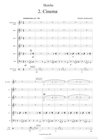 Sketche, Helmut Quakernack, Akkordeon-Orchester, Akkordeon-Ensemble, Suite in vier Sätzen, schwer, Akkordeon Noten, Blick in die Noten