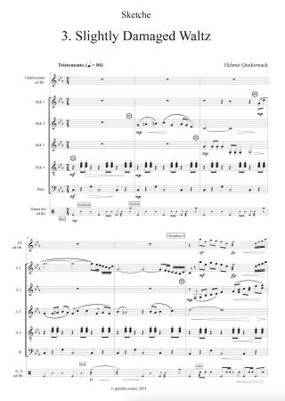 Sketche, Helmut Quakernack, Akkordeon-Orchester, Akkordeon-Ensemble, Suite in vier Sätzen, schwer, Akkordeon Noten, Beispielseite