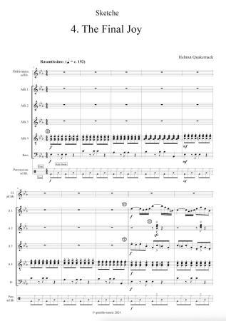 Sketche, Helmut Quakernack, Akkordeon-Orchester, Akkordeon-Ensemble, Suite in vier Sätzen, schwer, Akkordeon Noten, Notenbeispiel