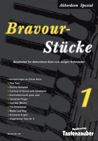 Bravour-Stücke, Jürgen Schmieder, Solo, Akkordeon Solo, Akkordeon spielen, moderne Akkordeonnoten, mittelschwer-schwer