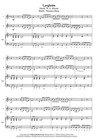 Die Kegelduette, Wolfgang Amadeus Mozart Thommy Reeg Kammermusik-Spielheft, 2 Melodieinstrumente (in C, Bb, Es, C (Bass-Schlüssel)), Begleitstimme (Akkordeon oder Klavier), mittelschwer, Kammermusik Noten, Probeseite
