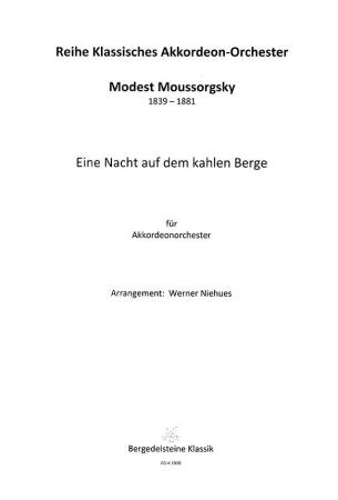 Eine Nacht auf dem kahlen Berge, Modest Mussorgski, Werner Niehues, Akkordeonorchester, klassische Musik, mittelschwer, Akkordeon Noten, Cover
