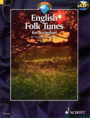 English Folk Tunes, David Oliver, Akkordeon-Solo, Standardbass MII, Spielheft, Soloband, englische Folklore, leicht-mittelschwer, inklusive Begleit-CD, Akkordeon Noten