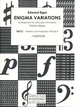 Enigma Variations Teil 1, Edward Elgar, Stefan Hippe, Akkordeon-Orchester, Enigma Variationen op. 36, schwer, Akkordeon Noten