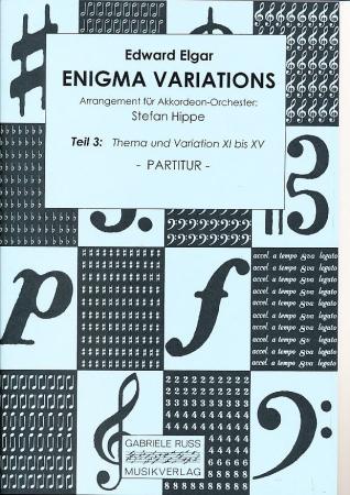 Enigma Variations Teil 3, Edward Elgar, Stefan Hippe, Akkordeon-Orchester, Enigma Variationen op. 36, schwer, Akkordeon Noten