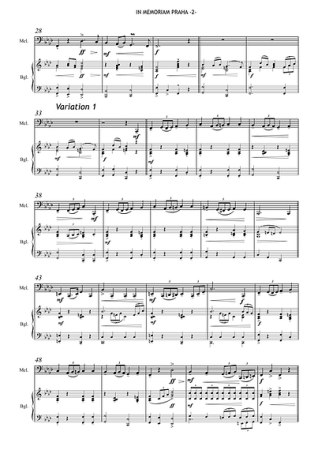 In memoriam Praha, Gottfried Hummel, Kammermusik-Komposition, Tuba, Klavier, Thema und Variationen, mittelschwer, Kammermusik Noten, Blick in die Noten