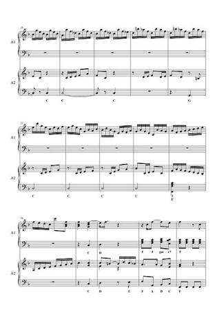 Italienisches Konzert, 1. Satz, Johann Sebastian Bach, Gottfried Humml, Akkordeon-Duo, Standardbass MII, Spielstück, Klassiker, mittelschwer, Akkordeon Noten, Einblick in die Noten