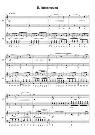 L' Arlésienne, Georges Bizet, Gottfried Hummel, Akkordeon-Duo, Standardbass MII, Suite, mittelschwer-schwer, Akkordeon Noten, Blick in die Noten