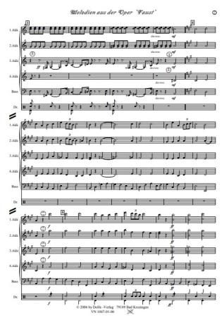 Melodien aus der Oper Faust, Charles Gounod, Werner Heetfeld, Akkordeon-Orchester, Medley, Potpourri, mittelschwer, Akkordeon Noten, Probeseite
