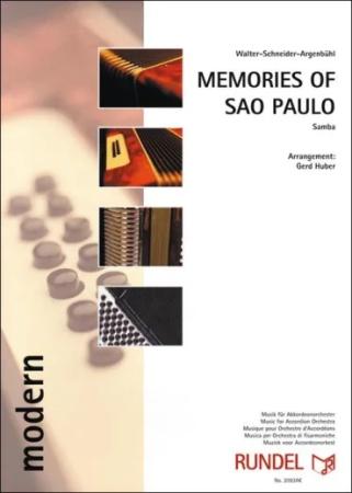 Memories of Sao Paulo, Walter Schneider-Argenbühl, Gerd Huber, Akkordeonorchester, Brasilien, Samba, Latin, mittelschwer, Akkordeon Noten, Cover