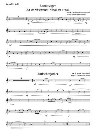 Moments of Silence (Christmas), Gottfried Hummel, Kammermusik-Spielheft, Melodieinstrument (in C hoch und tief, Bb, Es, C (Bass-Schlüssel)), Begleitstimme (Akkordeon oder Klavier), mittelschwer, Kammermusik Noten, Notenbeispiel