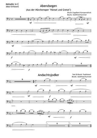 Moments of Silence (Christmas), Gottfried Hummel, Kammermusik-Spielheft, Melodieinstrument (in C hoch und tief, Bb, Es, C (Bass-Schlüssel)), Begleitstimme (Akkordeon oder Klavier), mittelschwer, Kammermusik Noten, Blick in die Noten