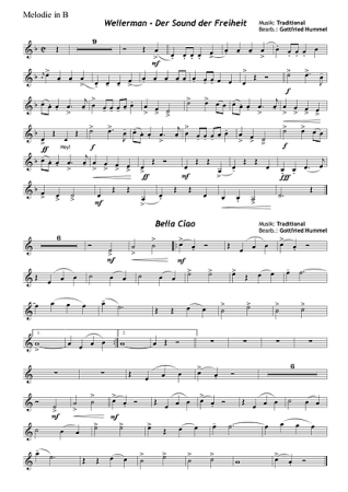 Nimm's leicht, Gottfried Hummel, Kammermusik-Spielheft, 2 Melodieinstrumente (in C, Bb, Es, C (Bass-Schlüssel)), Begleitstimme (Akkordeon oder Klavier), mittelschwer, Kammermusik Noten, Notenbeispiel