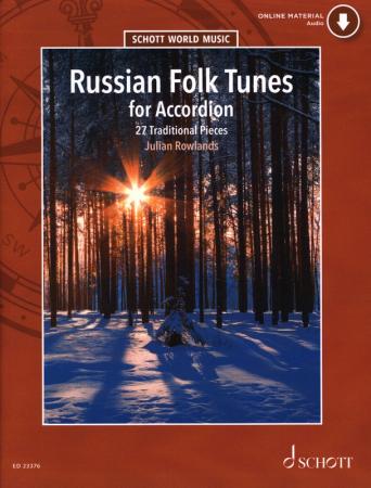 Russian Folk Tunes, Julian Rowlands, Akkordeon-Solo, Standardbass MII. Spielheft, Soloband, Folklorestücke aus Russland, mittelschwer, inklusive Online-Material, Akkordeon Noten