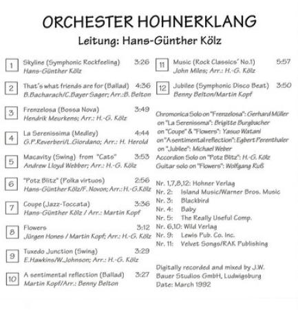 Skyline, Hans-Günther Kölz, Orchester Hohnerklang Trossingen, Bauer Studios Ludwigsburg, Label Chaos, Rock, Pop, Ballade, Bossa Nova, Medley, Swing, Polka, Jazz-Toccata, Symphonic Disco Beat