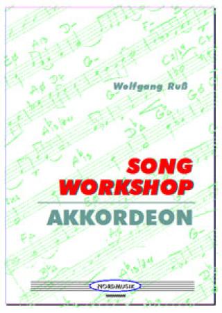 Song-Workshop Akkordeon, Wolfgang Ruß, Lehrwerk für Jazzakkordeon, Jazzschule, Akkordeon-Solo, Standardbass MII, freies Spiel, Bass-Begleitung, Mehrstimmigkeit, harmonische Ausgestaltung, erweiterte Akkorde, Variationen, Spiel nach Gehör, verschiedene Sty