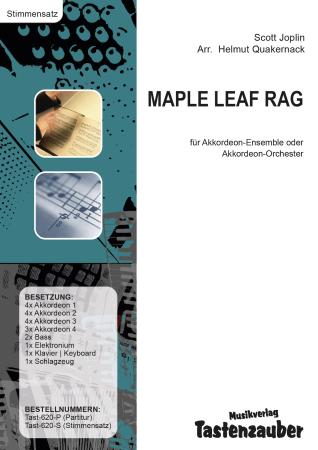 Maple Leaf Rag, Scott Joplin Helmut Quakernack, Akkordeon-Orchester, Akkordeon-Ensemble, Ragtime, Klassiker, mittelschwer, Akkordeon Noten, Stimmensatzdeckblatt
