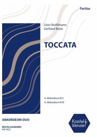 Toccata, Léon Boellmann, Gerhard Baier, Akkordeon-Duo, MII, MIII, Akkordeon-Noten, schwer