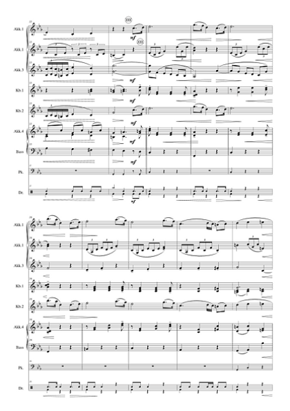 Allegretto (aus der Symphonie Nr. 3 F-Dur, op. 90), Johannes Brahms, Hans Peter Klein, Akkordeonorchester, Klassiker, 3. Satz, 3. Sinfonie, leicht-mittelschwer, Akkordeon Noten