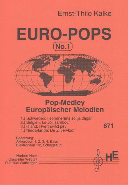 Euro-Pops I, Ernst-Thilo Kalke, Pop-Medley, Reise, Akkordeonorchester, mittelschwer, Potpourri, Originalmusik, Originalkomposition, Akkordeon Noten