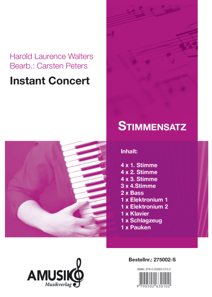 Instant Concert, Harold Laurence Walters, Carsten Peters, Akkordeonorchester, Musikzitate, mittelschwer, Konzertabschluss, Akkordeon Noten