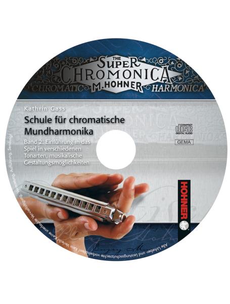 CD zur Schule für chromatische Mundharmonika Band 2, zum Anhören und Mitspielen, Full Demo-Version, Play Along-Version, Einspielungen, Cover