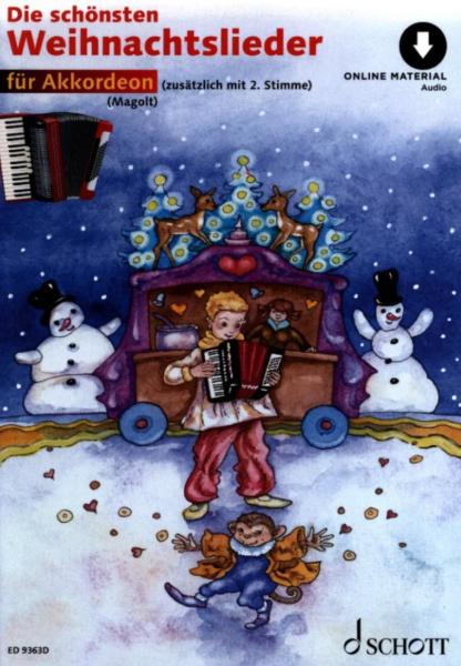 Die schönsten Weihnachtslieder, Akkordeon-Solo, mit 2. Stimme, Spielheft, Soloband, Weihnachtsheft, sehr leicht, Anfänger, Akkordeonunterricht, mit Online-Material, Akkordeon spielen lernen, Akkordeon Noten