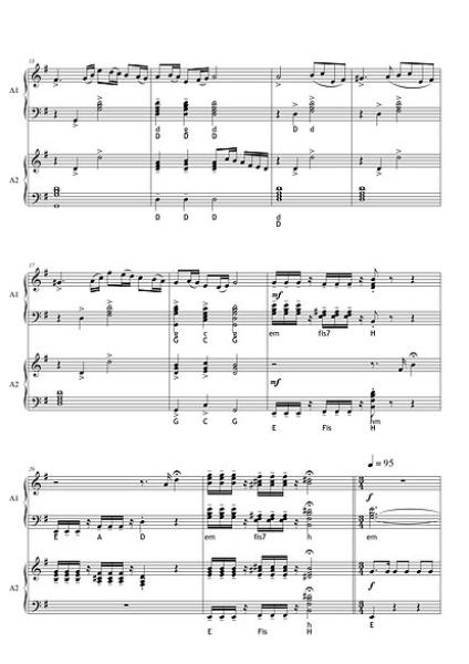 L' Arlésienne, Georges Bizet, Gottfried Hummel, Akkordeon-Duo, Standardbass MII, Suite, mittelschwer-schwer, Akkordeon Noten, Notenbeispiel