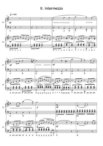 L' Arlésienne, Georges Bizet, Gottfried Hummel, Akkordeon-Duo, Standardbass MII, Suite, mittelschwer-schwer, Akkordeon Noten, Blick in die Noten