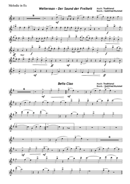 Nimm's leicht, Gottfried Hummel, Kammermusik-Spielheft, 2 Melodieinstrumente (in C, Bb, Es, C (Bass-Schlüssel)), Begleitstimme (Akkordeon oder Klavier), mittelschwer, Kammermusik Noten, Probeseite