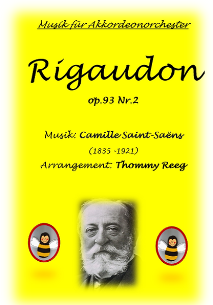 Rigaudon, ​op.93 Nr.2, Camille Saint-Saëns, Thommy Reeg, Akkordeonorchester, mittelschwer, Akkordeon Noten