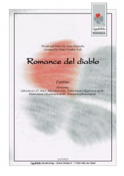 Romance Del Diablo, Astor Piazzolla, Hans-Günther Kölz, Akkordeon-Orchester, mittelschwer, Tango Nuevo, filigran, Akkordeon Noten
