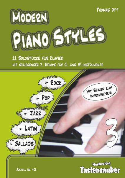 Modern Piano Styles - Band 3, Thomas Ott, Klavier Solo, Klaviernoten, mittelschwer-schwer, 2. Stimme in C und Bb
