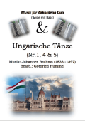 Ungarische Tänze Nr. 1, 4 & 5, Johannes Brahms, Gottfried Hummel, Akkordeon-Duo, Standardbass MII, Klassiker, mittelschwer, Akkordeon Noten
